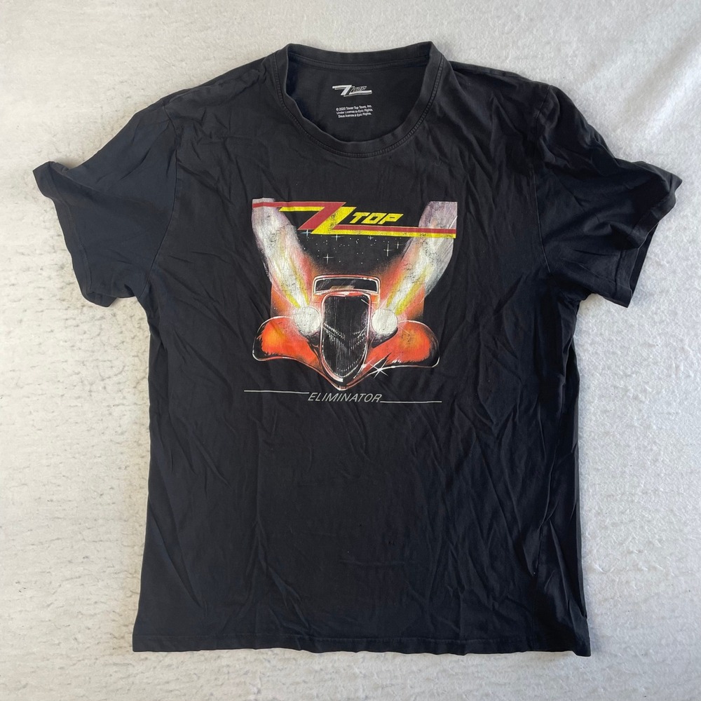 ZZ‎ Top Graphic T-Shirt Mens XL Black Eliminator Car Short Sleeve Band Tee